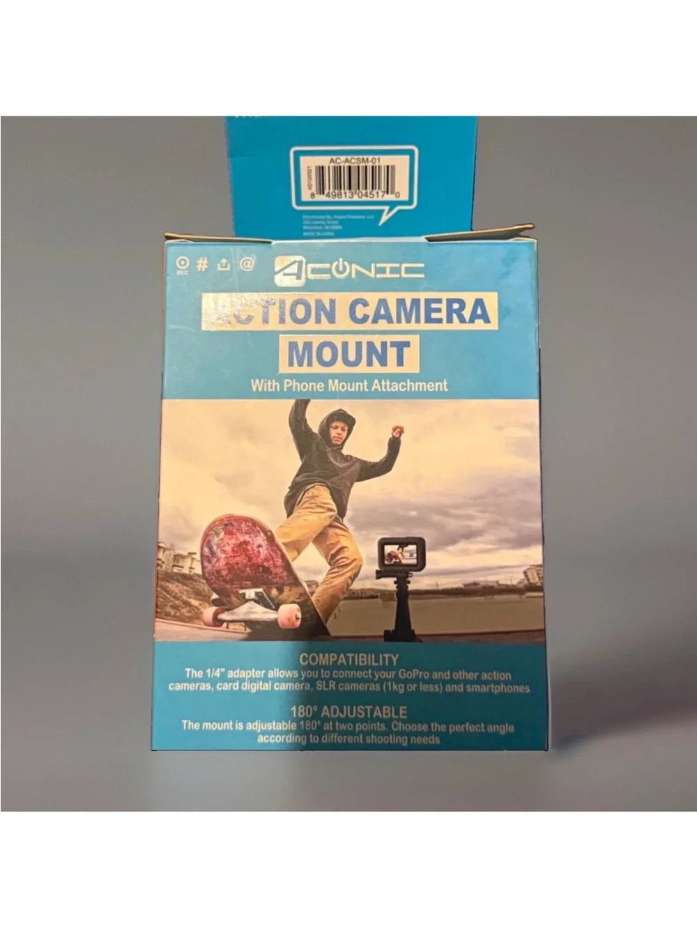 Action Camera Mount with Phone Attachment - Blue